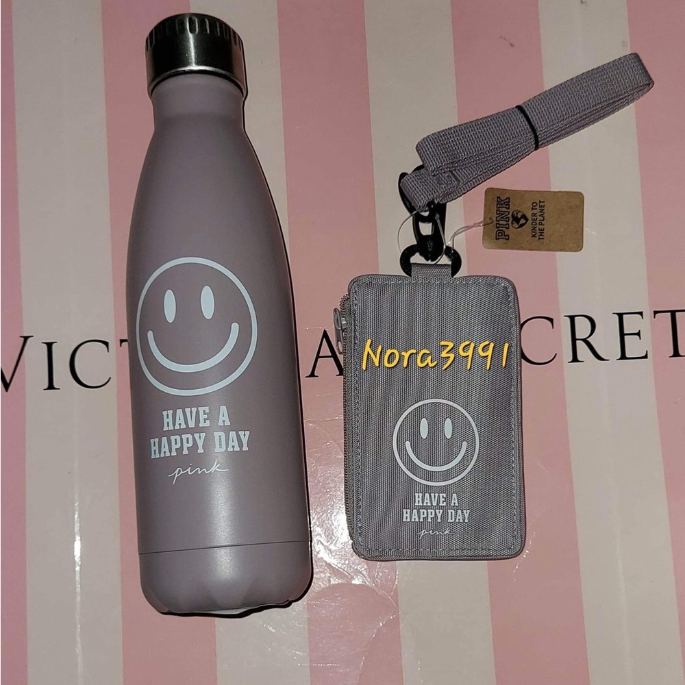 PINK VS matching Water bottle and Lanyard NWT